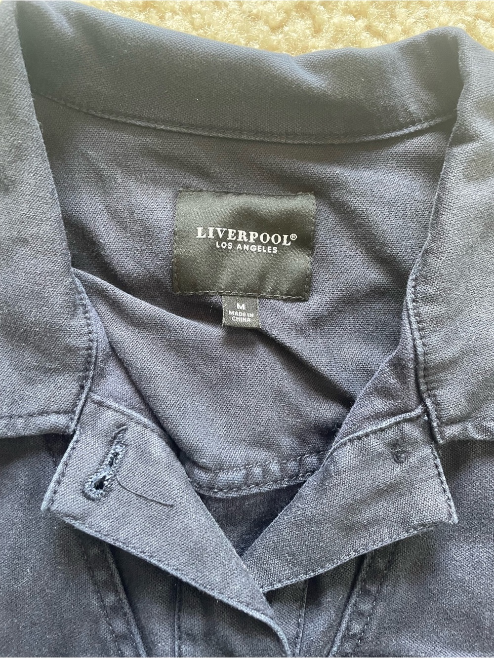 Liverpool Navy Button-Front Jean Jacket - Picture 2 of 4